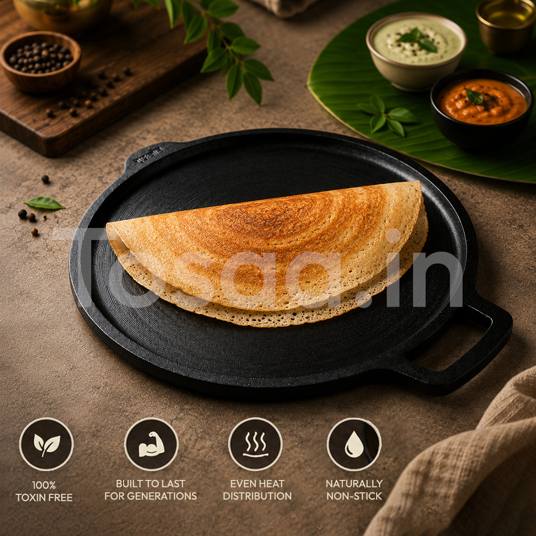 TOSAA CAST IRON DOSA TAWA - SMOOTH (27.5 CM)