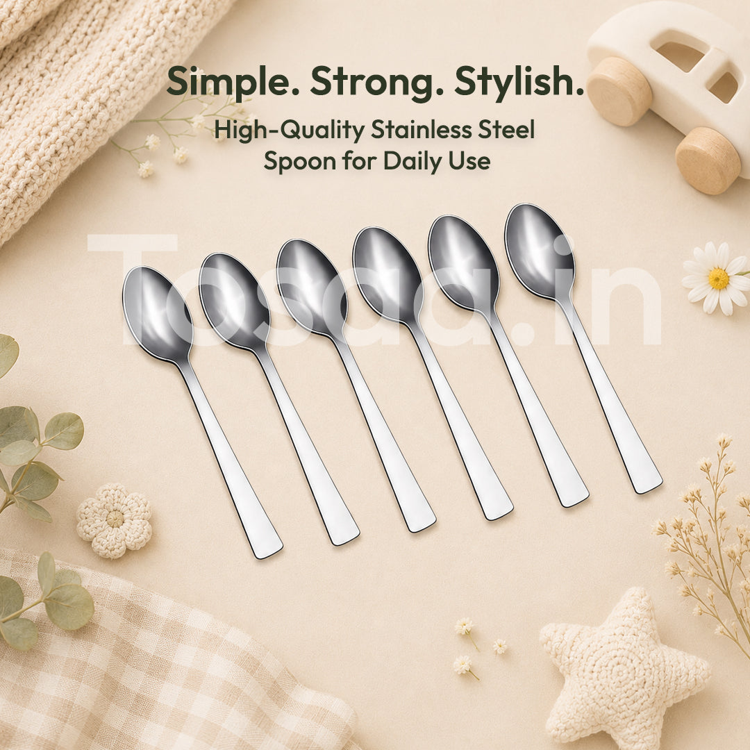 Tosaa Tea Spoon IMPRESS 16G-6-Piece Stainless Steel Spoon Set, Set of 6