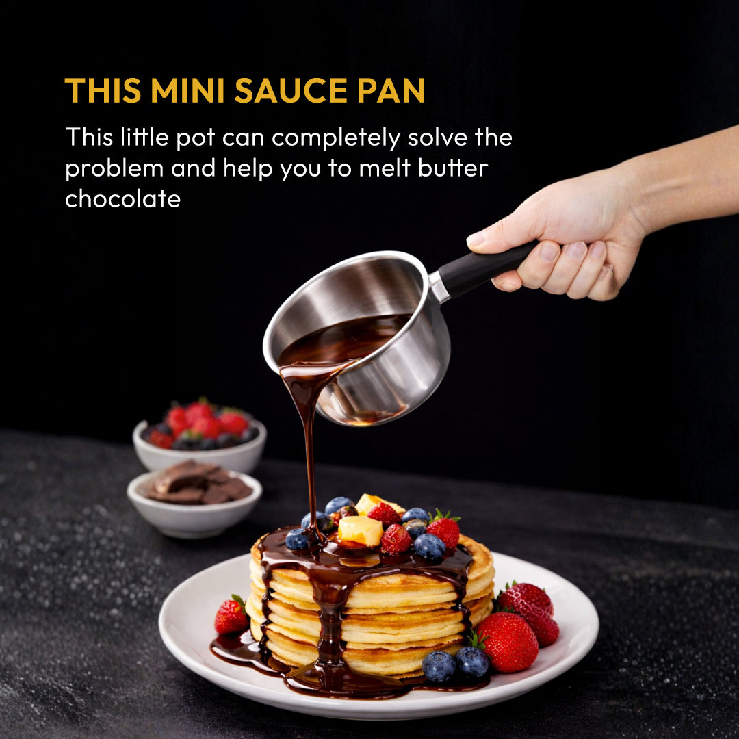 TOSAA TRIPLY MINI SAUCE PAN -3-Layer Base for Even Heating | Milk, Water, Tea Pan,Mini Sauce Pan | Dishwasher Safe | Cool-Touch Handle,IDEAL FOR BABY FOOD PREPARATION-SMALL QTY 1 CUP OR 1 BOWL VEG SOUP DAL