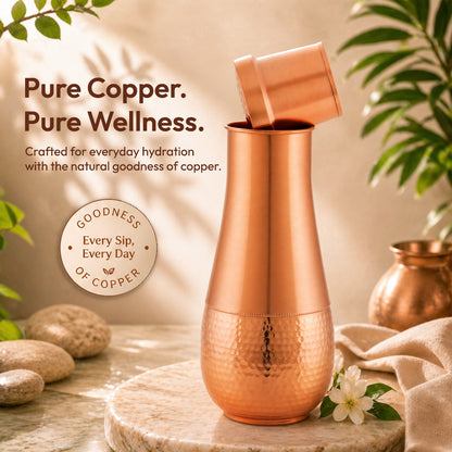 JALKUMBH Pure Zuchi Copper TULIP Water pot            2000 ml