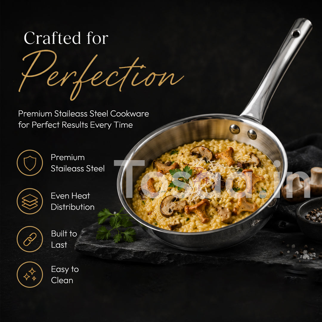TOSAA TRIPLY TAPPER FRY PAN 18 CM WITH PILE HANDLE (800 ML)