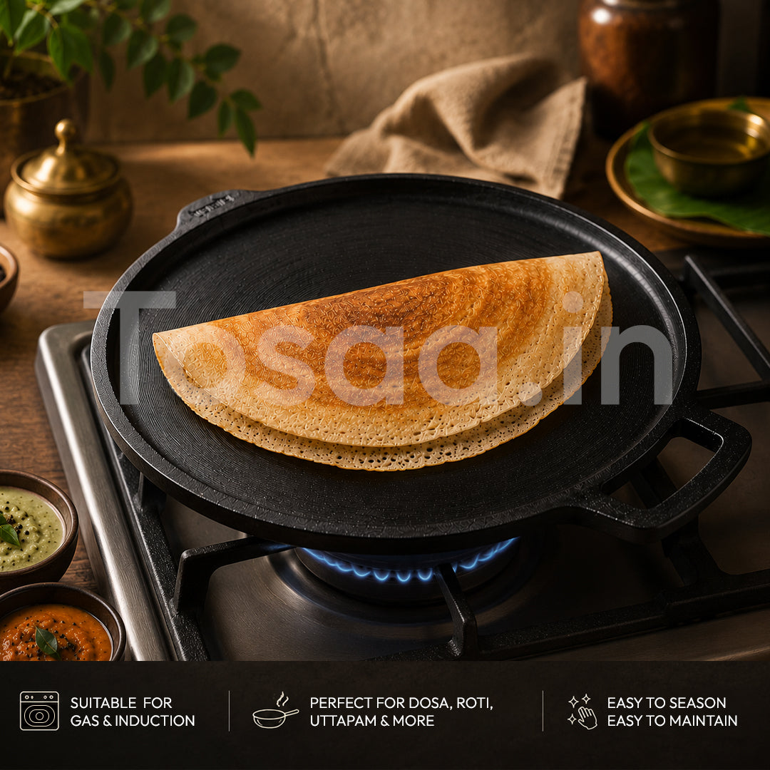 TOSAA CAST IRON DOSA TAWA - SMOOTH (27.5 CM)