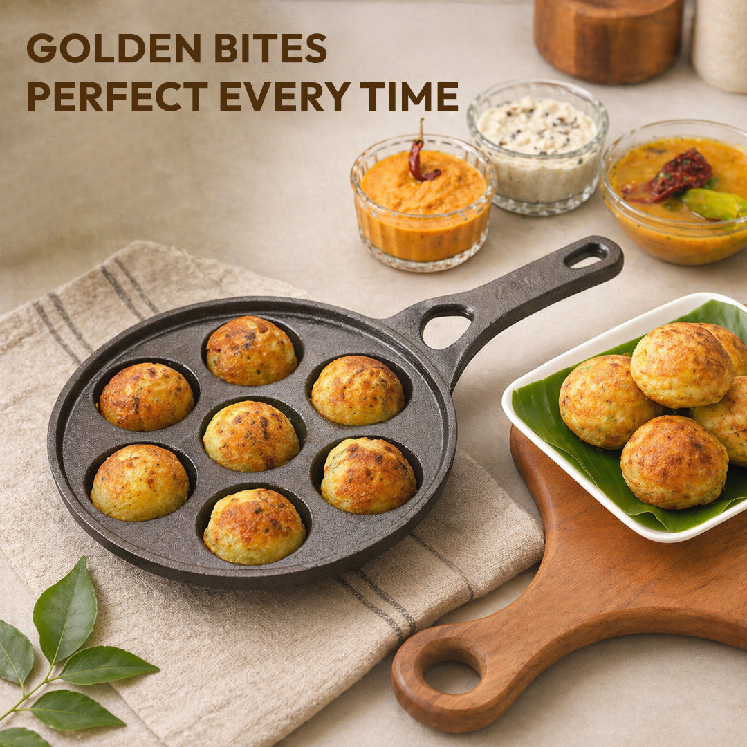 TOSAA CAST IRON APPAM PATRA 7 CAVITY