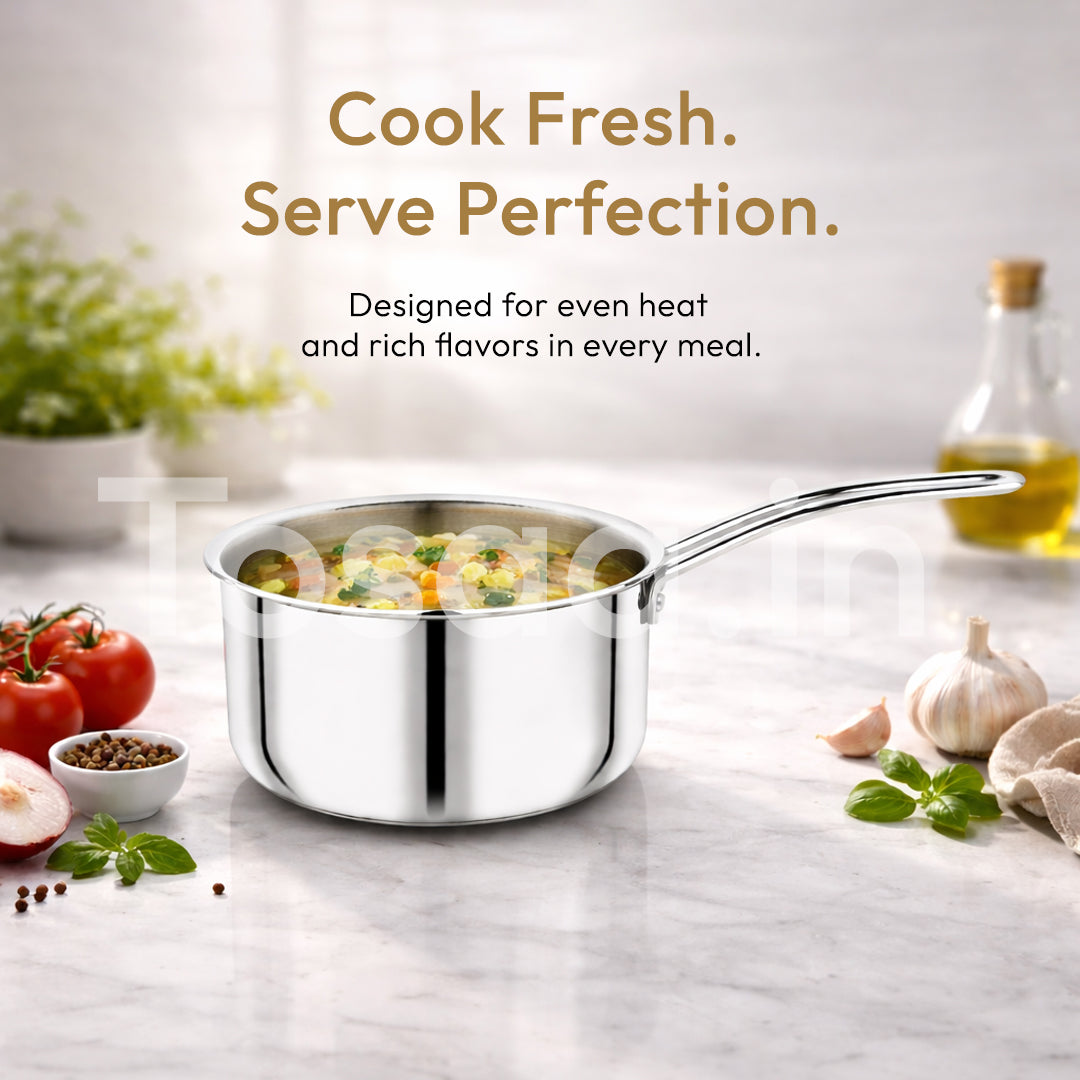 TOSAA SS TRY PLY SAUCE PAN WITH LID 16 CM WITHOUT LID