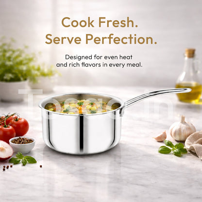 TOSAA SS TRY PLY SAUCE PAN WITH LID 16 CM WITHOUT LID