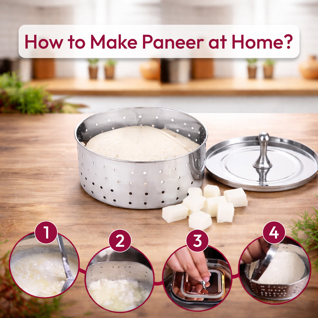 TOSAA SS UTENSILS PANEER MAKER - Medium Size (350ml)   ROUND SHAPE