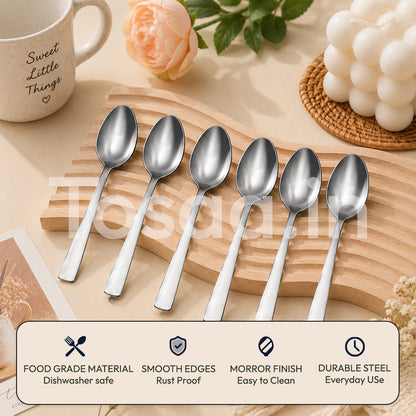 Tosaa Baby Spoon IMPRESS 16G-6-Piece Stainless Steel Spoon Set, Set of 6
