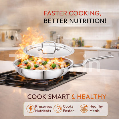 TOSAA SS  TRY PLY FRY PAN WITH LID 26 CM