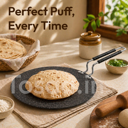 Tosaa Stone Power Induction Concave Roti Tawa Classic Range Non-Stick Cookware Tawa Pan - 25cm