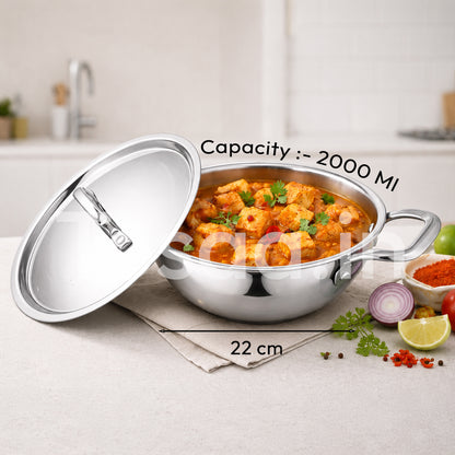 TOSAA TRY PLY KADHAI WITH LID 20 CM