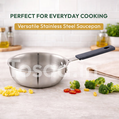 TOSAA TRIPLY MINI FRY PAN- 3-Ply Stainless Steel | Small Non-Stick Frying Pan | Induction & Gas Compatible,Mini Triply Fry Pan for Everyday Cooking | Non-Reactive Steel,Use for TADKA